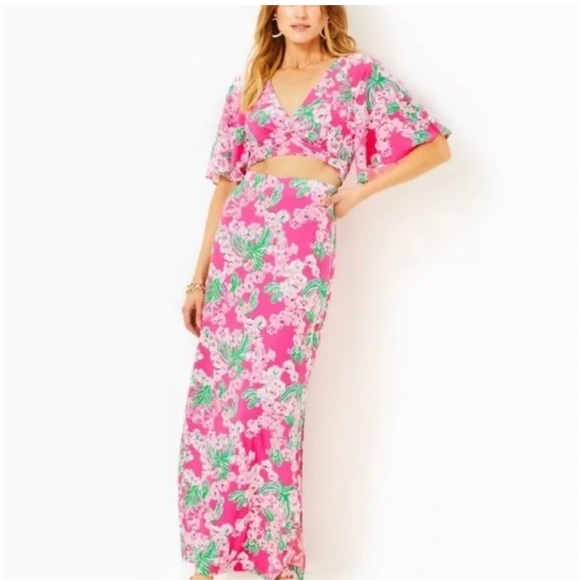 Lilly Pulitzer Minka Maxi Set in Roxie Pink - Picture 1 of 7